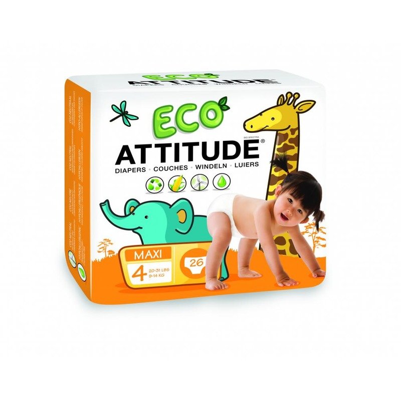 Attitude - Scutece ecologice de unica folosinta marime 4 (9-14kg)