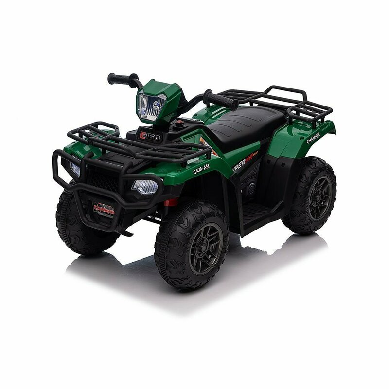 ATV electric copii, Baby Mix, Quad, Pana la 30 kg, Cu 3 viteze, Cu indicator digital al bateriei, Cu sunete si lumini, Sezut confortabil, Cu roti rezistente, 36 luni+, Green