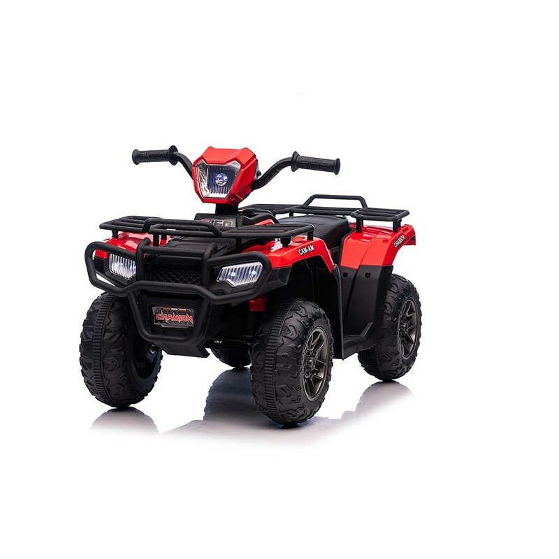 ATV electric copii, Baby Mix, Quad, Pana la 30 kg, Cu 3 viteze, Cu indicator digital al bateriei, Cu sunete si lumini, Sezut confortabil, Cu roti rezistente, 36 luni+, Red