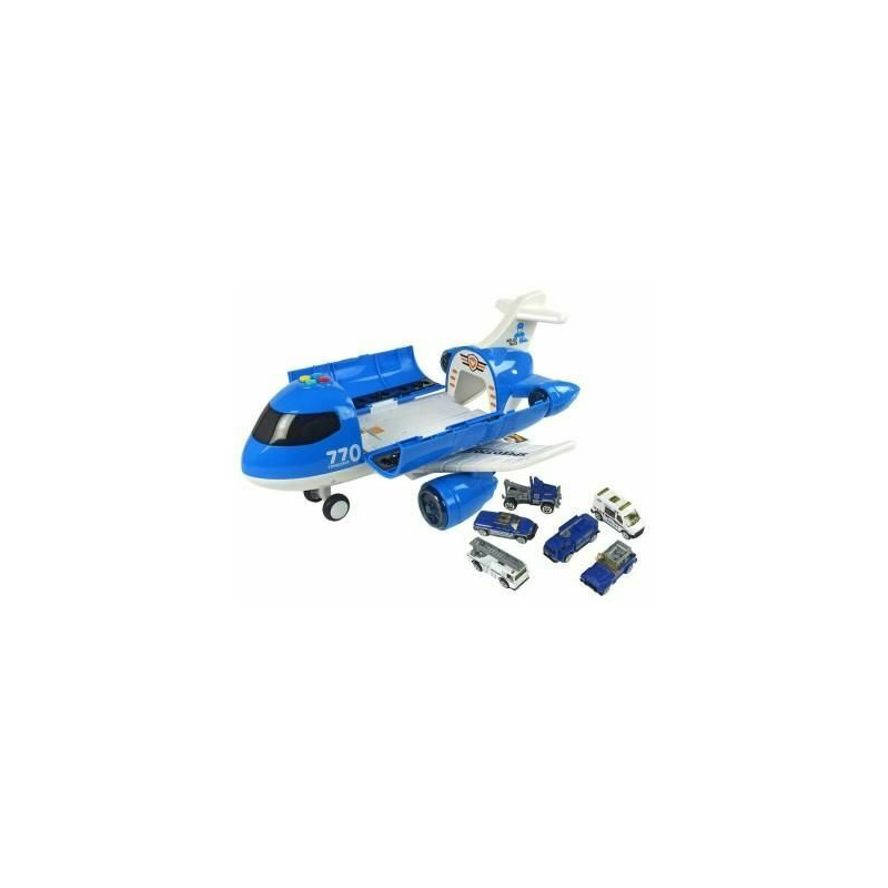 Avion de politie, transporter de masinute, jucarie pentru copii, leantoys, 9405