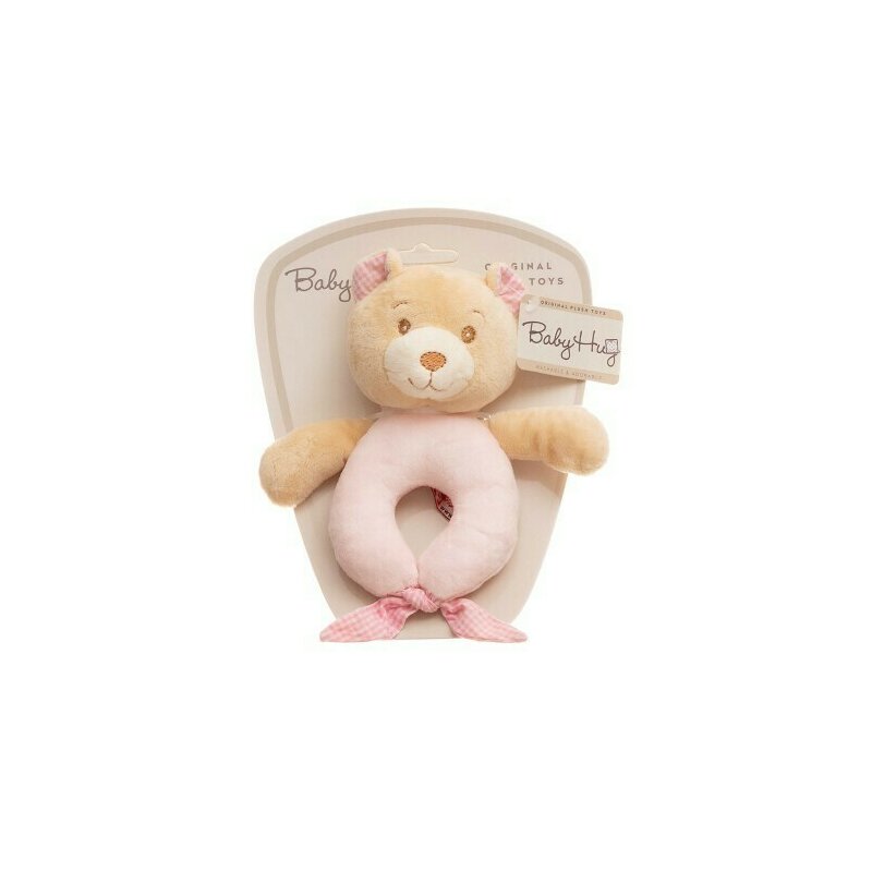 Baby hug - zornaitoare de plus ursulet, roz