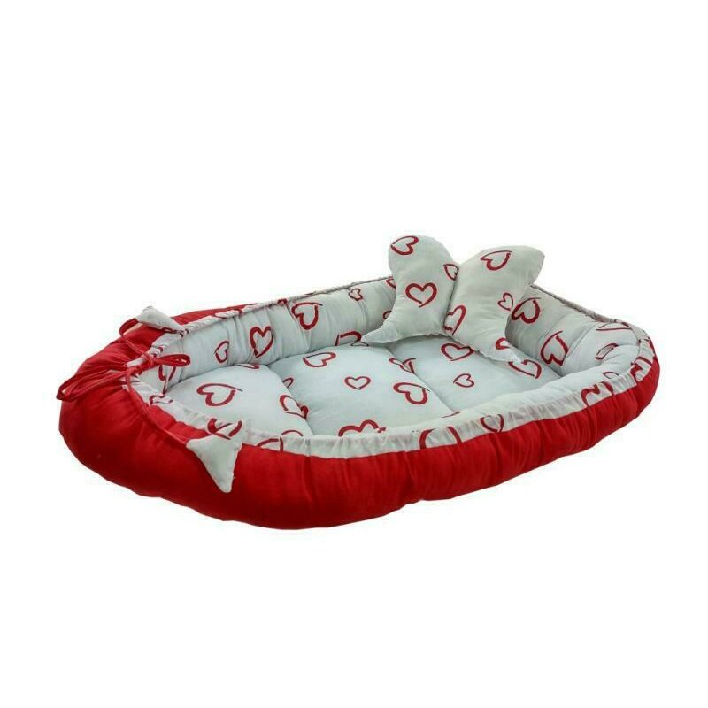 Mykids - Baby Nest 2 Piese Inimi Rosii