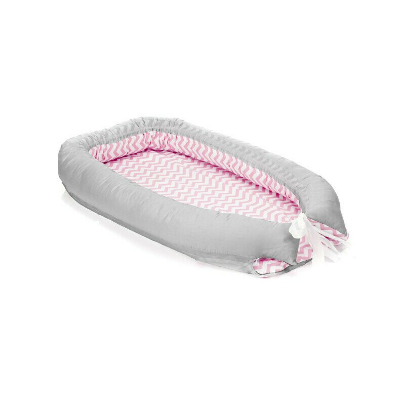 Fillikid - baby nest, culcus saltea si protectie de pat detasabila, 90x40 cm, pink
