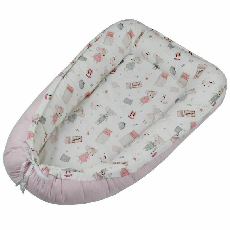 Eko - suport de dormit baby nest mice din bumbac, 90x60 cm