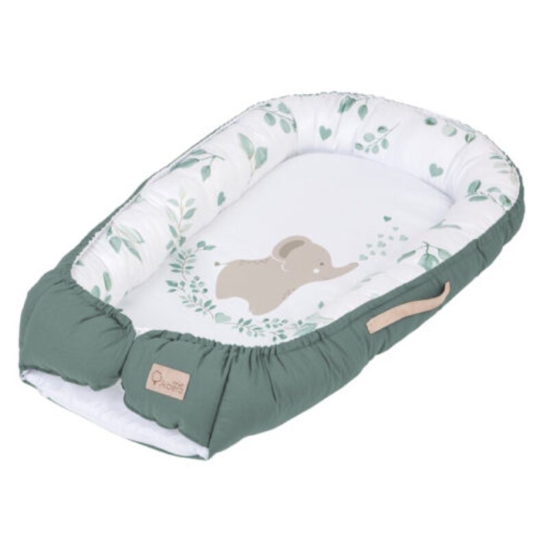 Klups - suport de dormit baby nest nature & love savanna din bumbac, 80x50 cm
