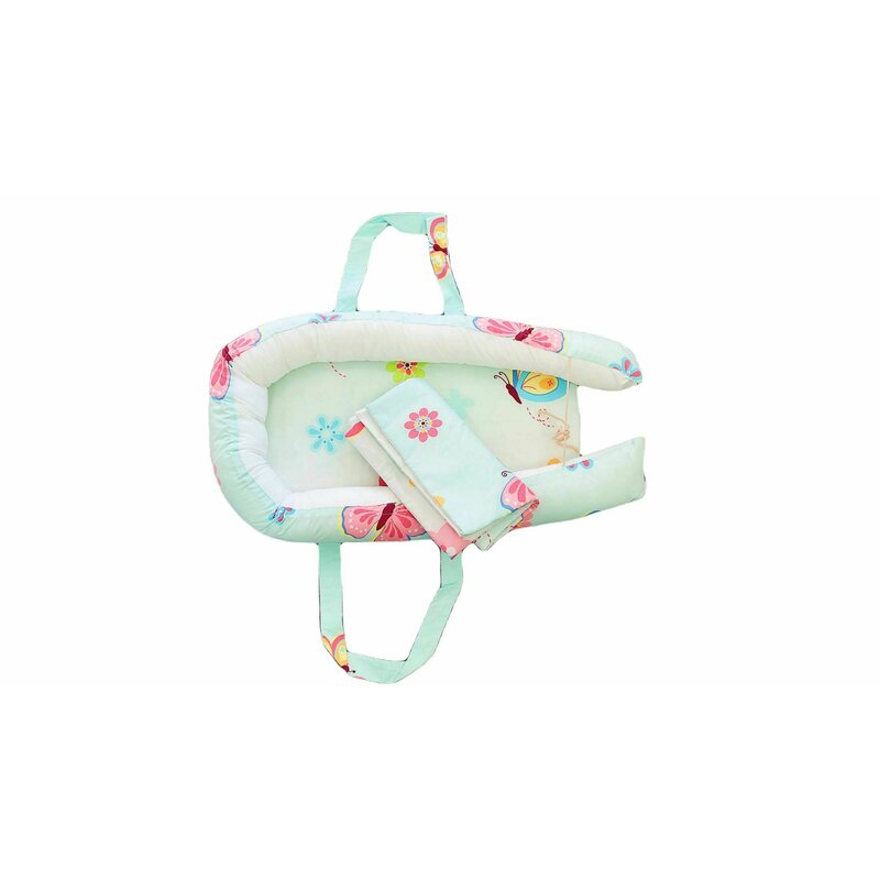 Somnart - baby nest : cosulet bebelusi + salteluta 42x84x2 cm + paturica 70x70 cm model fluturi