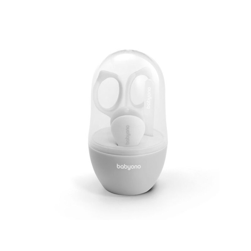 Babyono - set 3 piese manichiura copii cu suport, gri