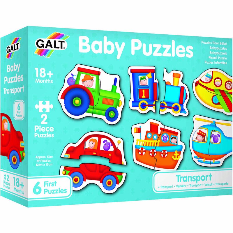 Galt - baby puzzles set de 6 puzzle-uri transport 2 piese