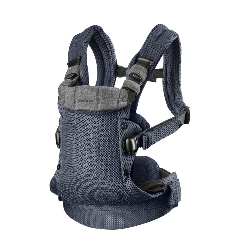 Babybjorn - marsupiu ergonomic harmony 3d mesh , protectie cap, editie limitata, gri/negru
