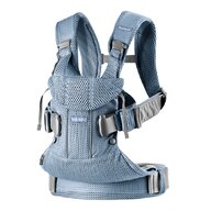 BabyBjorn - Marsupiu ergonomic One Air Pealy 3D Mesh , Protectie cap, Anatomic, 4, Albastru