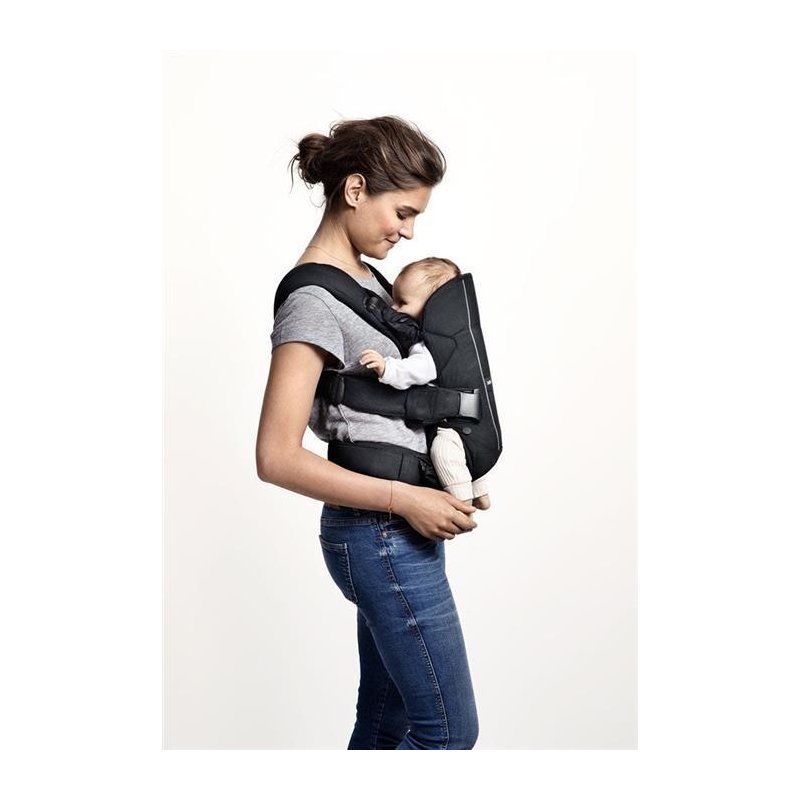 BabyBjorn - Marsupiu anatomic One, cu pozitii multiple de purtare Denim grey, Bumbac