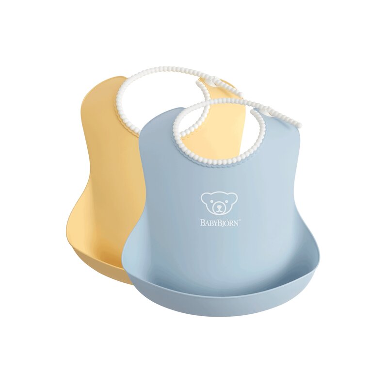 Babybjorn - baveta cu buzunar powder 2 buc, albastru/galben