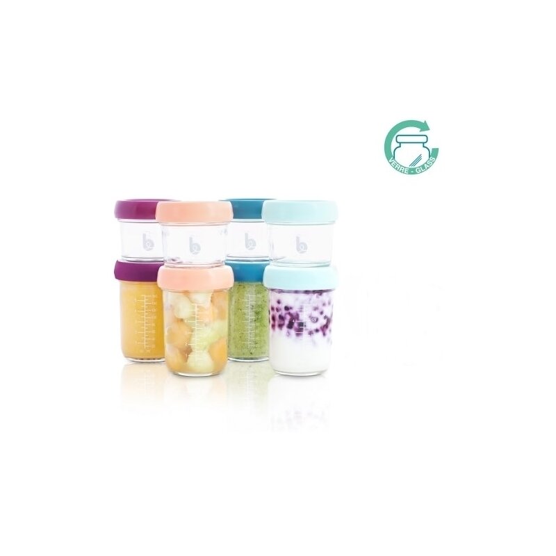 Babymoov - set recipiente boluri gradate 220 ml, 8 bucati, 100 ml din sticla