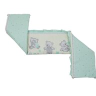 Babyneeds - Aparatoare laterala pentru patut 120x60 cm, Cu umplutura antialergica, Dimensiune 180 x 32 cm, Teddy Toys Turquoise M1
