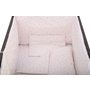 BabyNeeds - Lenjerie patut 5 piese, Cu doua protectii laterale, Pernuta, Plapumioara, Cearceaf, Din bumbac, Pentru patut 120x60 cm, Alb cu stelute roz - 5