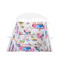BabyNeeds - Lenjerie patut 5 piese, Cu doua protectii laterale, Pernuta, Plapumioara, Cearceaf, Din bumbac, Pentru patut 120x60 cm, Bufnitele vesele - 2