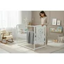 Babyneeds - Patut din lemn de pin Timmi 120x60 cm Cu laterala culisanta, EN716-1, EN716-2, Inaltime saltea reglabila pe 3 nivele, Laterala cu 3 bete detasabile, Alb + Saltea 10 cm + Qmini - Masuta de schimbat, 70x50 cm, Alb - 13