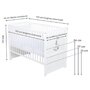 Babyneeds- Patut din lemn Nadia II Girafa transformabil pt bebe si junior, 120x60 cm, Multifunctional, Din lemn de pin si mdf, Stabil si rezistent, Inaltime saltea reglabila pe 3 nivele, Laterala cu 3 bete detasabile, EN716-1, EN716-2, Alb+ Saltea 10 cm - 3