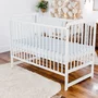 Patut din lemn bebe, 120x60 cm, Din lemn de pin, Stabil si rezistent, Inaltime saltea reglabila pe 3 nivele, Laterala cu 3 bete detasabile, EN716-1, EN716-2, Alb, Babyneeds, Ola - 2