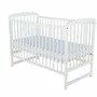 Patut din lemn bebe, 120x60 cm, Din lemn de pin, Stabil si rezistent, Inaltime saltea reglabila pe 3 nivele, Laterala cu 3 bete detasabile, EN716-1, EN716-2, Alb, Babyneeds, Ola - 1