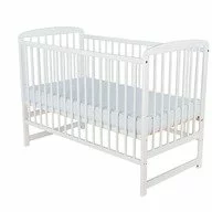 Patut din lemn bebe, 120x60 cm, Din lemn de pin, Stabil si rezistent, Inaltime saltea reglabila pe 3 nivele, Laterala cu 3 bete detasabile, EN716-1, EN716-2, Alb, Babyneeds, Ola