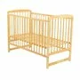 Patut din lemn bebe, 120x60 cm, Din lemn de pin, Stabil si rezistent, Inaltime saltea reglabila pe 3 nivele, Laterala cu 3 bete detasabile, EN716-1, EN716-2, Natur, Babyneeds, Ola + Saltea 10 cm - 7