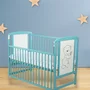 Patut din lemn bebe, 120x60 cm, Cu laterala culisanta, Din lemn de pin si mdf, Stabil si rezistent, Inaltime saltea reglabila pe 3 nivele, Laterala cu 3 bete detasabile, EN716-1, EN716-2, Mint, Babyneeds, Timmi - 3