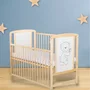 Patut din lemn bebe, 120x60 cm, Cu laterala culisanta, Din lemn de pin si mdf, Stabil si rezistent, Inaltime saltea reglabila pe 3 nivele, Laterala cu 3 bete detasabile, EN716-1, EN716-2, Natur, Babyneeds, Timmi - 4