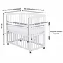 Patut co-sleeper, Qmini, Dalia, Multifunctional, 90x50 cm, Din lemn de pin, Reglabil pe orice treapta de inaltime la patul parintilor, Sistem de ancorare si roti cu frana incluse, Alb - 8