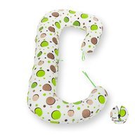 BabyNeeds - Perna 3 in 1 pentru gravide si bebelusi Soft Plus, Cu husa detasabila din bumbac, Bulinute verzi