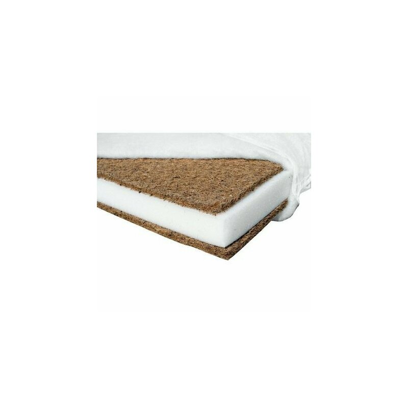 Saltea patut bebe, Babyneeds, Cocos Confort II, Cu husa detasabila, Antialergica, Cu fibre de cocos si strat de burete, 140x70x12 cm, 0 luni+, Alb