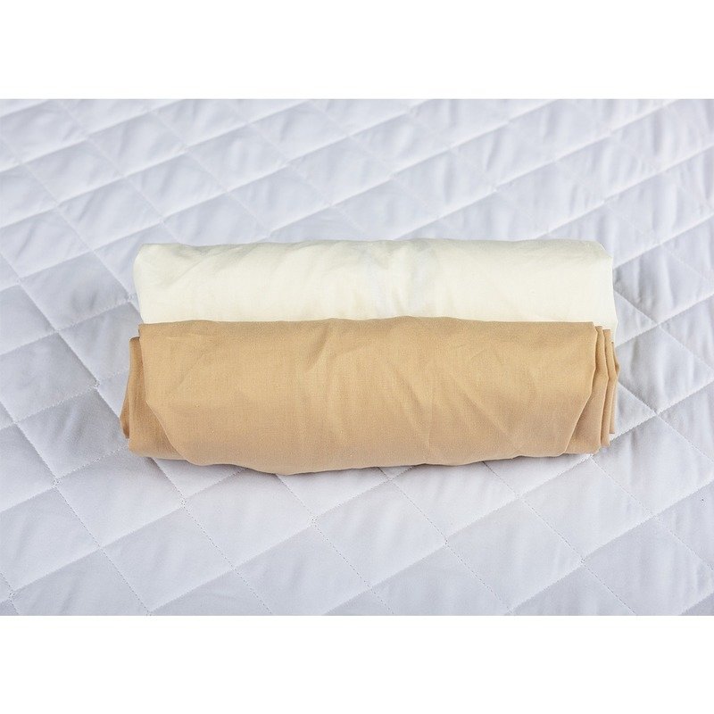 BabyNeeds - Set 2 cearceafuri cu elastic 120x60 cm, Cappuccino+Crem