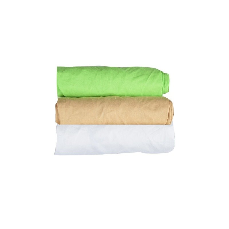 BabyNeeds - Set 3 cearceafuri cu elastic 140x70 cm, Cappuccino+Alb+Verde