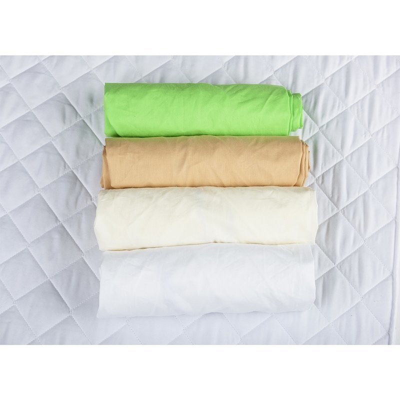 Babyneeds - set 4 cearceafuri cu elastic 140x70 cm, cappuccino+crem+alb+verde