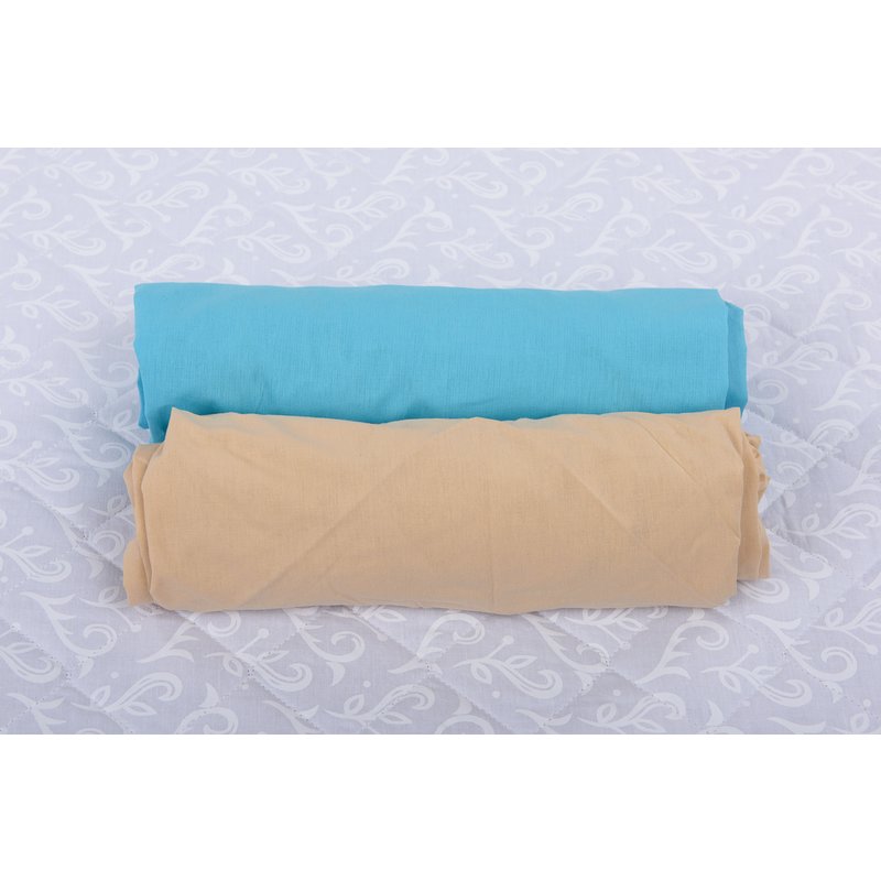 BabyNeeds - Set 2 cearceafuri cu elastic 120x60 cm, Bleu+Cappuccino