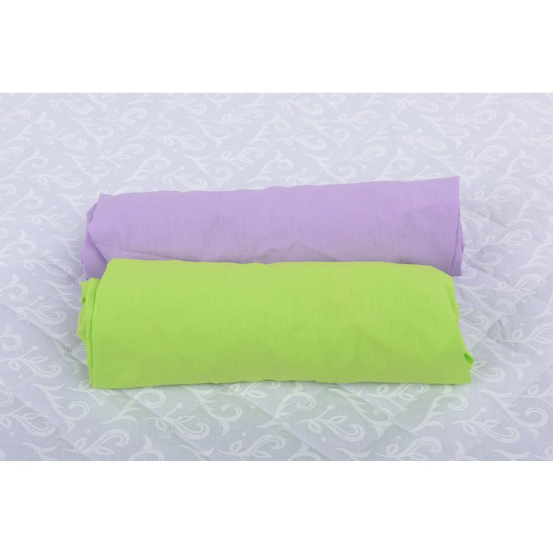 Babyneeds - set 2 cearceafuri cu elastic 140x70 cm, lila+verde