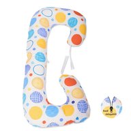 BabyNeeds - Perna 3 in 1 pentru gravide si bebelusi Soft Plus, Cu husa detasabila din bumbac, Buline colorate
