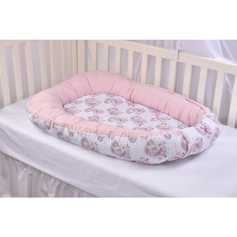 Paturica fermecata - babynest model unicorni si roz pal