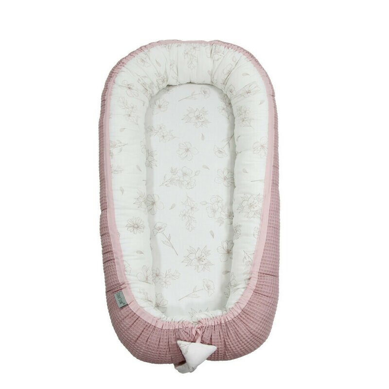 Tiny star - babynest love&rosy, roz, cuib pentru bebelusi, ajustabil, portabil, reductor patut