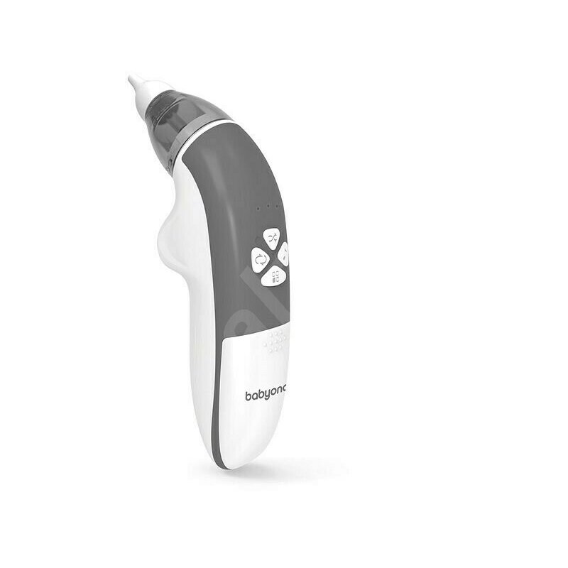 Babyono - aspirator nazal electric, cu melodii, cu 2 extensii moi din silicon, 3 moduri de aspirare, gri