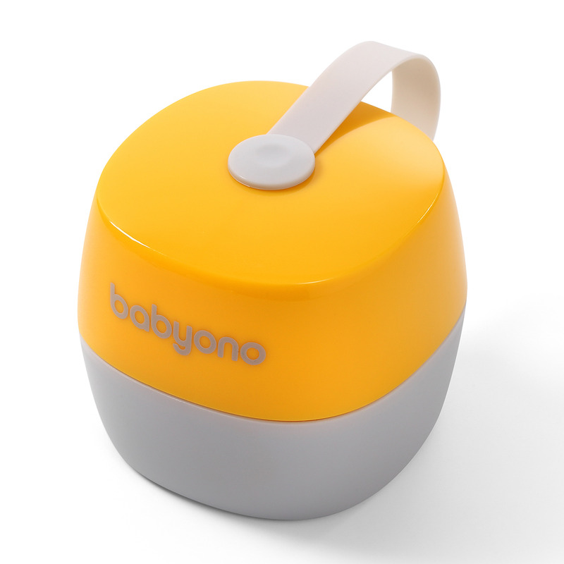 Babyono - cutie pentru depozitarea suzetei, fara bpa, galben