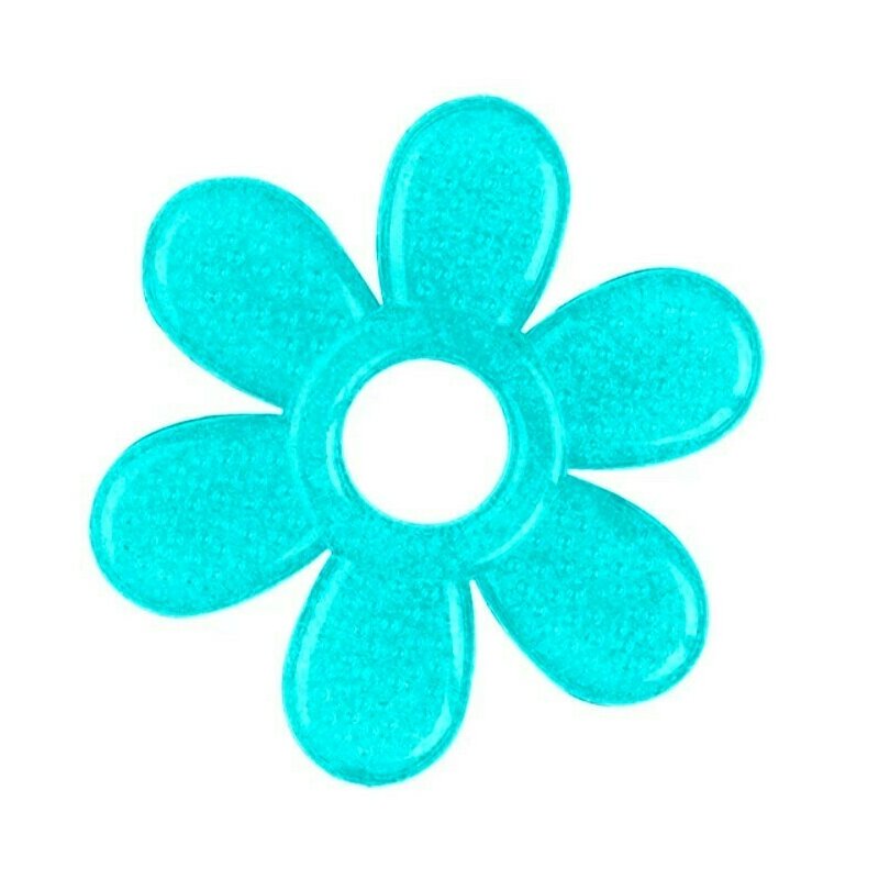 Babyono - jucarie dentitie cu gel, fara bpa, floare turquoise