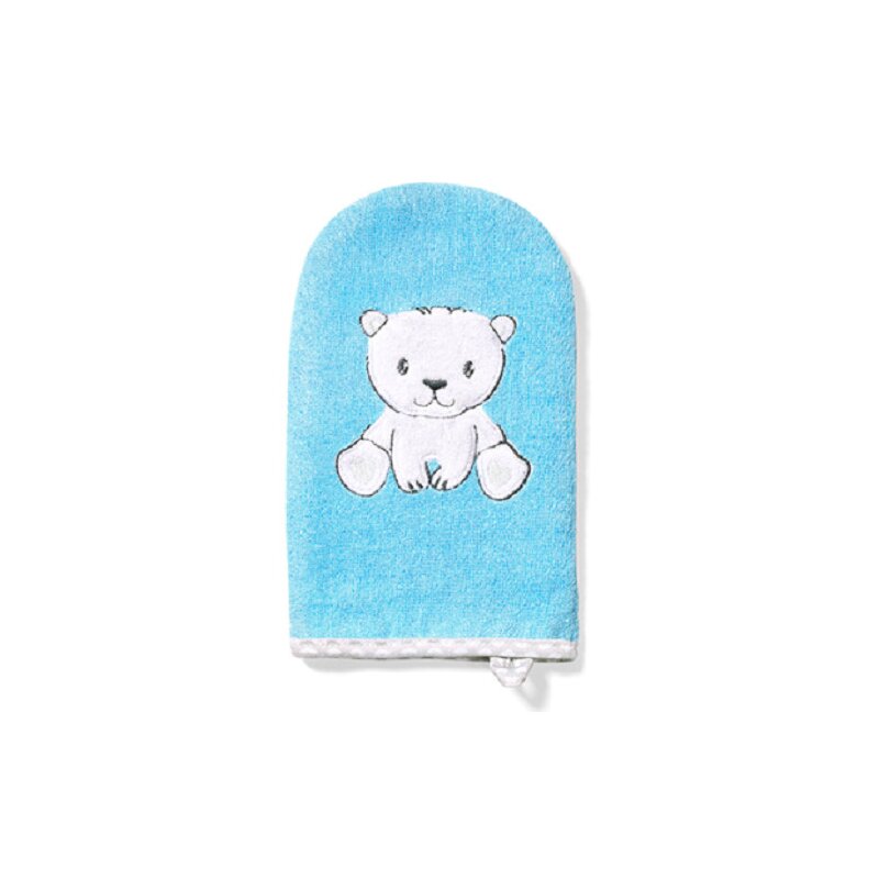 Babyono - manusa de baie moale pentru bebelusi, din bambus, hipoalergenica, albastru