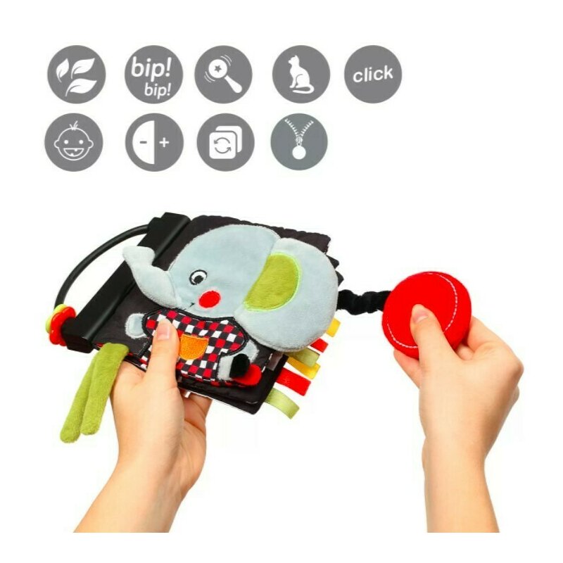 Babyono - prima mea carticica moale cu activitati dream team, senzoriala, 18x15 cm, multicolor