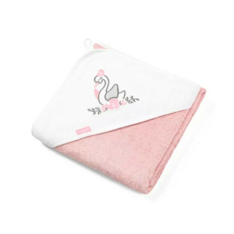 Babyono - prosop copii cu gluga, din fibra de bambus, 85 x 85 cm, roz