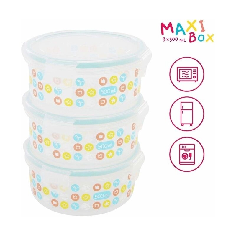 Badabulle - set recipiente maxi ermetice , pentru pastrarea hranei , 500 ml