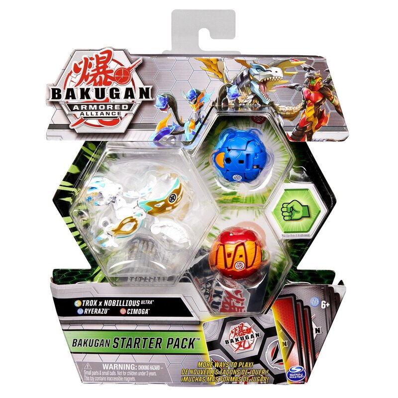 Spin master - set figurine ryerazu cimoga , bakugan , pachet de start, s2, cu troz nobillious ultra