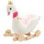Balansoar, Baby Mix, Swan, Cu roti, Din material moale si placut la atingere, Pana la 30 kg, 61x32x52 cm, 10 luni+, White - 1