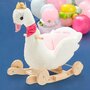 Balansoar, Baby Mix, Swan, Cu roti, Din material moale si placut la atingere, Pana la 30 kg, 61x32x52 cm, 10 luni+, White - 2