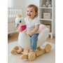 Balansoar, Baby Mix, Swan, Cu roti, Din material moale si placut la atingere, Pana la 30 kg, 61x32x52 cm, 10 luni+, White - 3
